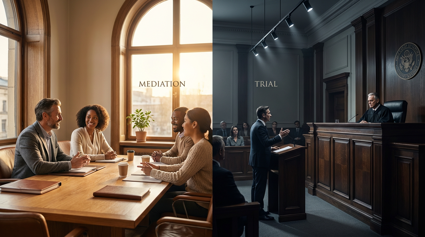 mediation vs trial benefits for resolving high sta 1768478525942